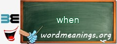 WordMeaning blackboard for when